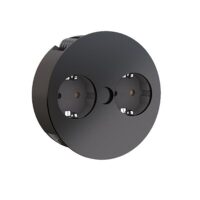 Bachmann Steckdose 2-fach schwarz matt Einb mit BS TWIST 931.150 Klappdeckel IP20