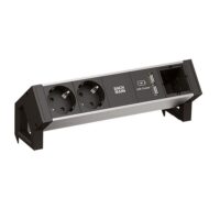 Bachmann Steckdosenleiste 2-fach alu 0,2m 937.001 35° IP20 1,5qmm