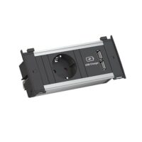 Bachmann Steckdosenleiste 1-fach alu 1xUSB KAPSA 927.251 0,2m 35° IP20 1,5qmm