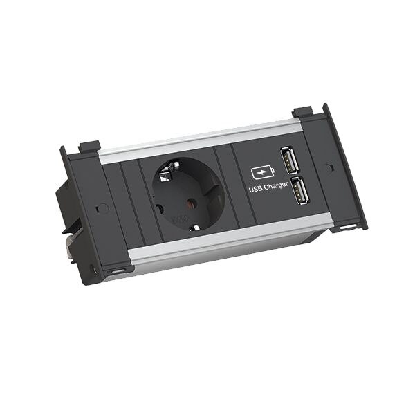 Bachmann Bachmann Steckdosenleiste 1-fach alu 1xUSB KAPSA 927.251 0,2m 35° IP20 1,5qmm
