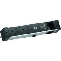Bachmann Steckdosenleiste 2-fach alu 2m 45° 941.003 IP20 1,5qmm