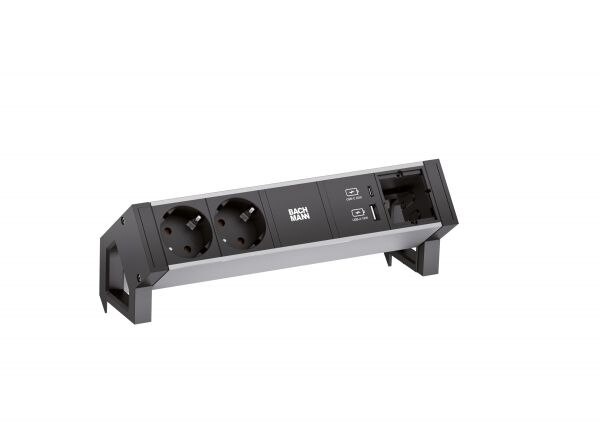 Bachmann Bachmann Steckdosenleiste 2-fach alu 2xUSB 937.304 0,2m 35° IP20 1,5qmm