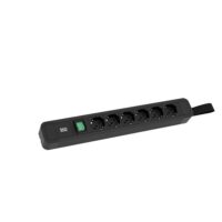 Bachmann Steckdosenleiste schwarz mit Ein/Aus 350.084 2m 35° IP20 1,5qmm