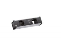 Bachmann Steckdosenleiste 1-fach alu 2xUSB 912.167 0,2m 35° IP20 1,5qmm