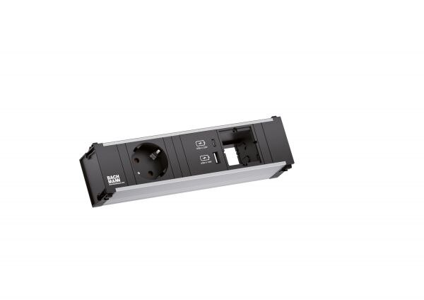 Bachmann Bachmann Steckdosenleiste 1-fach alu 2xUSB 912.167 0,2m 35° IP20 1,5qmm