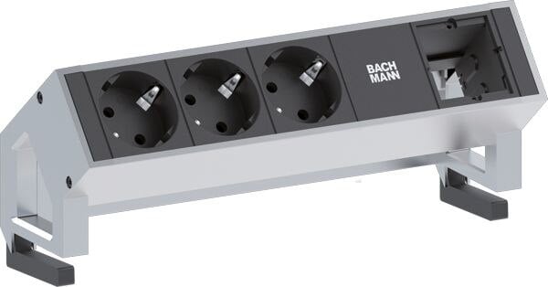 Bachmann Bachmann Steckdosenleiste 3/1-fach schwarz 0,2m 902.400 35° IP20 1,5qmm