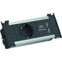 Bachmann Steckdosenleiste 1-fach alu 2m 35° KAPSA 927.201 IP20 1,5qmm
