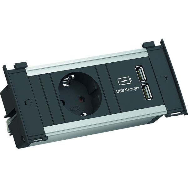 Bachmann Bachmann Steckdosenleiste 1-fach alu 2m 35° KAPSA 927.201 IP20 1,5qmm