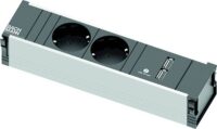 Bachmann Steckdosenleiste 2/2-fach schwarz 2xUSB 912.0156 0,2m 35° IP20 1,5qmm