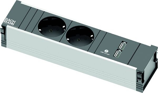Bachmann Bachmann Steckdosenleiste 2/2-fach schwarz 2xUSB 912.0156 0,2m 35° IP20 1,5qmm