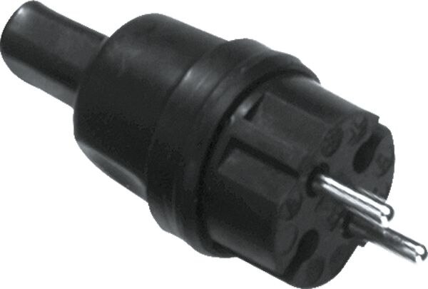 Bachmann Bachmann Flachstecker 16A 250V Gummi schwarz 740.002 IP20 ger