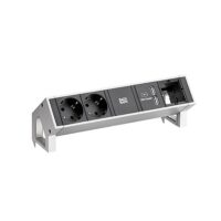 Bachmann Steckdosenleiste 2-fach inoxgr 0,2m 902.428 1xUSB 45° IP20 1,5qmm