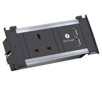 Bachmann Steckdosenleiste 1-fach alu 1xUSB 927.207 2m 90° IP20 1,5qmm