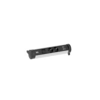 Bachmann Multi-Tischsteckdose Aufb 2USB 706.001 2Steckd schwarz Aluminium
