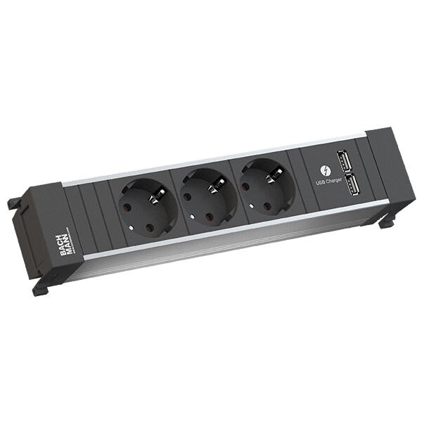 Bachmann Bachmann Multi-Tischsteckdose EB 3Steckd 916.173 1USB schwarz Kunststoff