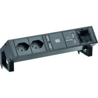 Bachmann Steckdosenleiste 2-fach schwarz 1xUSB 902.600 0,2m 90° IP20 1,5qmm