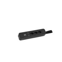 Bachmann Steckdosenleiste schwarz mit Ein/Aus 350.077 2m 90° IP20 1,5qmm