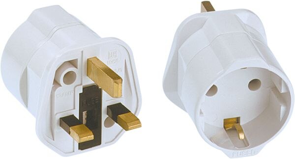 Bachmann Reisestecker Einzel weiß 921.010 Mit Stecker für UK/HK (BS 1363)