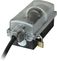 Bachmann Steckdose 1-fach schwarz Aufputz mit BS Klappdeckel 924.349 abschl IP44