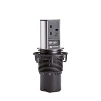 Bachmann Multi-Tischsteckdose EB 1Steckd 928.026 2USB schwarz Aluminium