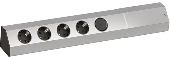 Bachmann Bachmann Multi-Tischsteckdose Aufb Edelstahl 923.007 4Steckd Aluminium