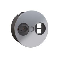 Bachmann Steckdose 1-fach schwarz matt Einb mit BS TWIST 931.009 Klappdeckel IP20