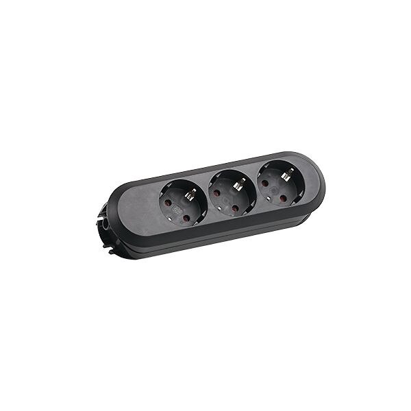 Bachmann Bachmann Steckdosenleiste 3-fach schwarz 35° IP20 385.170 qmm