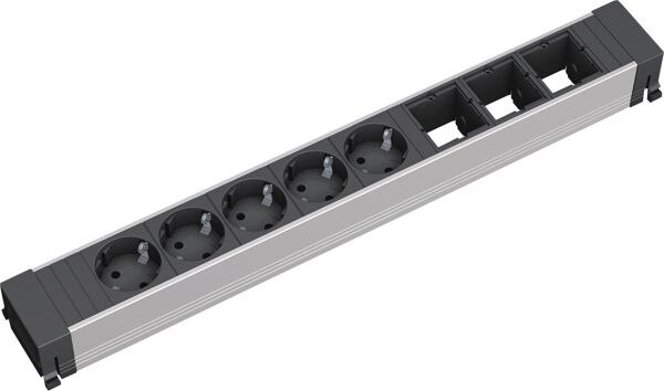 Bachmann Bachmann Steckdosenleiste 5/3-fach schwarz 35° CONFERENCE 909.008 IP20