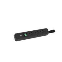 Bachmann Steckdosenleiste 3-fach schwarz 2m 45° 350.037 mit Ein/Aus IP20 1,5qmm