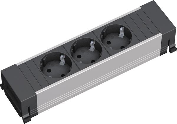 Bachmann Bachmann Steckdosenleiste 3-fach schwarz 0,1m 35° POWER FRAME 317.100 IP20 1,5qmm