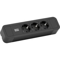 Bachmann Steckdosenleiste 3-fach schwarz 2m 35° 350.007 IP20 1,5qmm