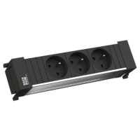 Bachmann Steckdose 3-fach schwarz matt Einb Schutzkontakt 317.102 IP20