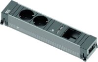 Bachmann Steckdosenleiste 2-fach alu 35° 909.0056 IP20