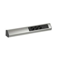 Bachmann Multi-Tischsteckdose Aufb 2USB 932.006 3Steckd Edelstahl Aluminium