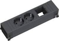 Bachmann Steckdosenleiste 2/1-fach schwarz 0,1m 916.060 35° IP20
