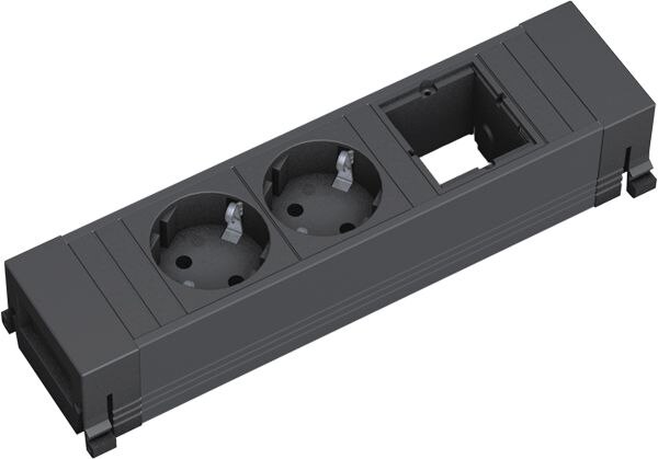 Bachmann Bachmann Steckdosenleiste 2/1-fach schwarz 0,1m 916.060 35° IP20
