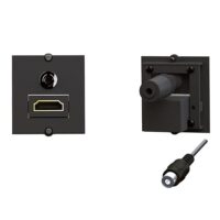 Bachmann Einsatz HDMI 1-fach schwarz Schraubbefestigung 917.189 ohne Beschriftungsfeld