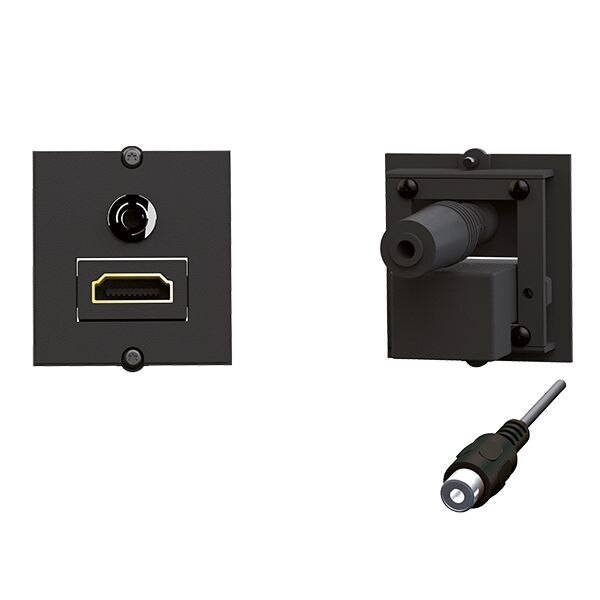Bachmann Bachmann Einsatz HDMI 1-fach schwarz Schraubbefestigung 917.189 ohne Beschriftungsfeld