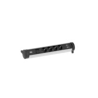 Bachmann Multi-Tischsteckdose Aufb 2USB 706.002 4Steckd schwarz Aluminium