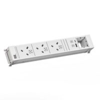 Bachmann Multi-Tischsteckdose EB 1USB weiß 916.710 Aluminium