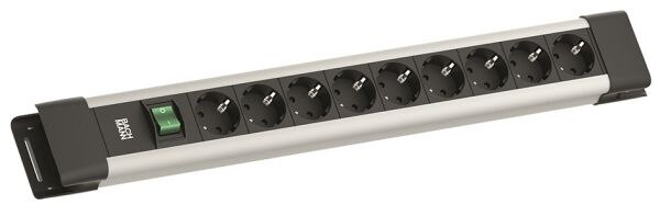 Bachmann Bachmann Steckdosenleiste 9-fach schwarz/si 2m CONNECTUS BM005902 mit Ein/Aus 35° IP20