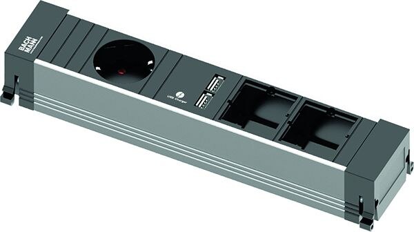 Bachmann Bachmann Steckdosenleiste 1/1-fach schwarz 1xUSB 916.0041 0,1m 35° IP20