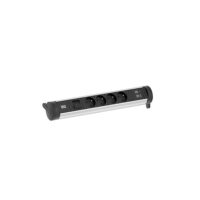 Bachmann Multi-Tischsteckdose Aufb 2USB 706.006 schwarz Aluminium