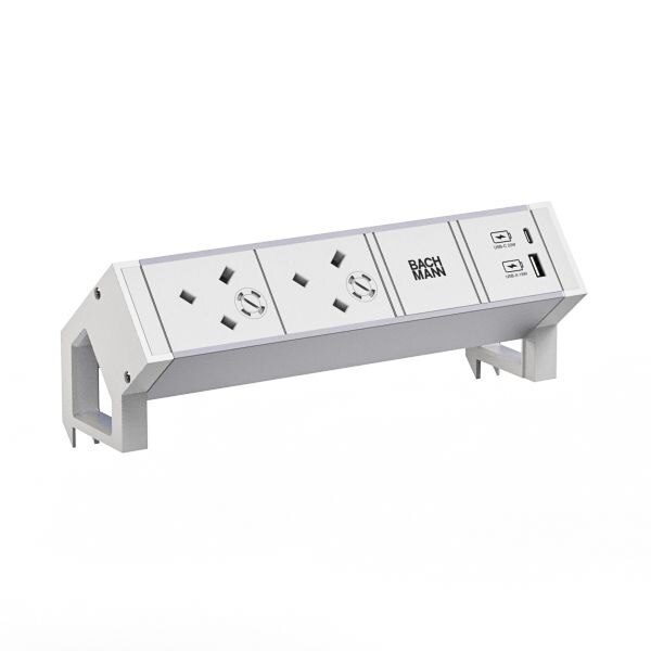 Bachmann Bachmann Multi-Tischsteckdose Aufb 1USB 937.417 weiß Aluminium