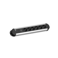 Bachmann Steckdosenleiste 6-fach alu 2m 35° 331.016 IP20 Netzentstör ÜSS 1,5qmm
