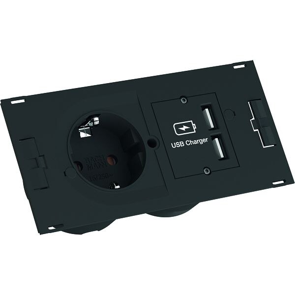 Bachmann Bachmann Steckdosenleiste 1-fach schwarz 2m 90° 929.040 IP20 1,5qmm
