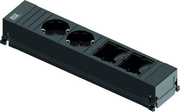 Bachmann Bachmann Steckdosenleiste 2/2-fach schwarz 0,1m 916.0601 35° IP20