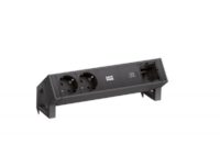 Bachmann Steckdosenleiste 2-fach alu 1xUSB 902.966 0,2m 35° IP20 1,5qmm