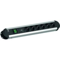 Bachmann Steckdosenleiste 6-fach alu 2m 35° 331.015 mit Ein/Aus IP20 ÜSS 1,5qmm