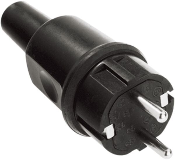 Bachmann Bachmann Schutzkontaktstecker 16A 250V 913.173 Gummi IP44 schwarz ger